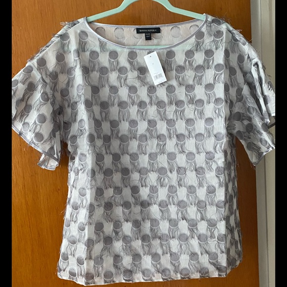 Banana Republic Tops - NWT Banana Republic Grey polka dot blouse
